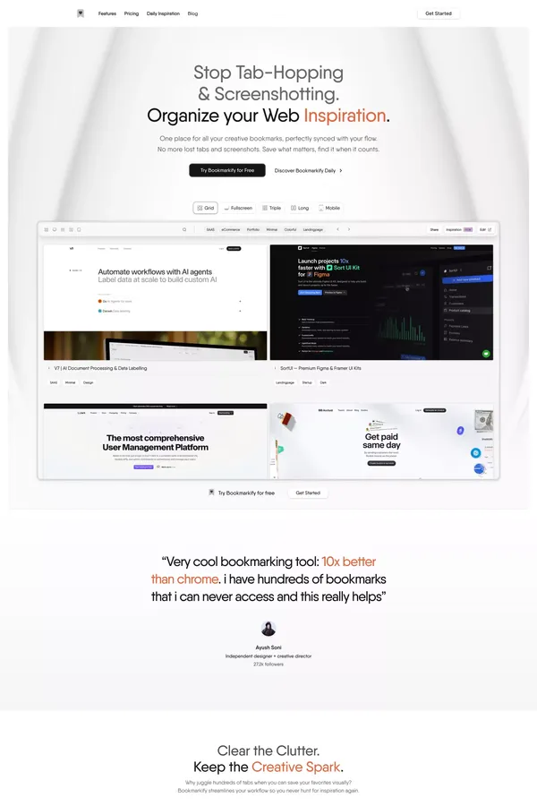 Bookmarkify - Interactive, bookmark manager