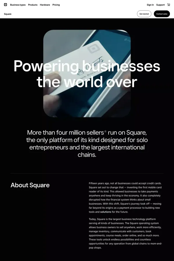 About Square - About Us  design inspiration