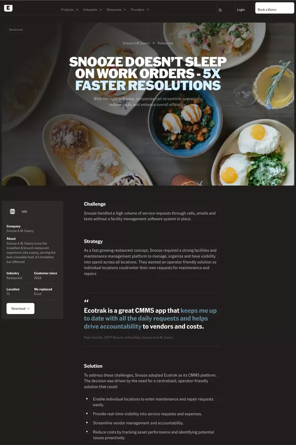 Ecotrak Facility Management Software - CMMS - Case Study design inspiration