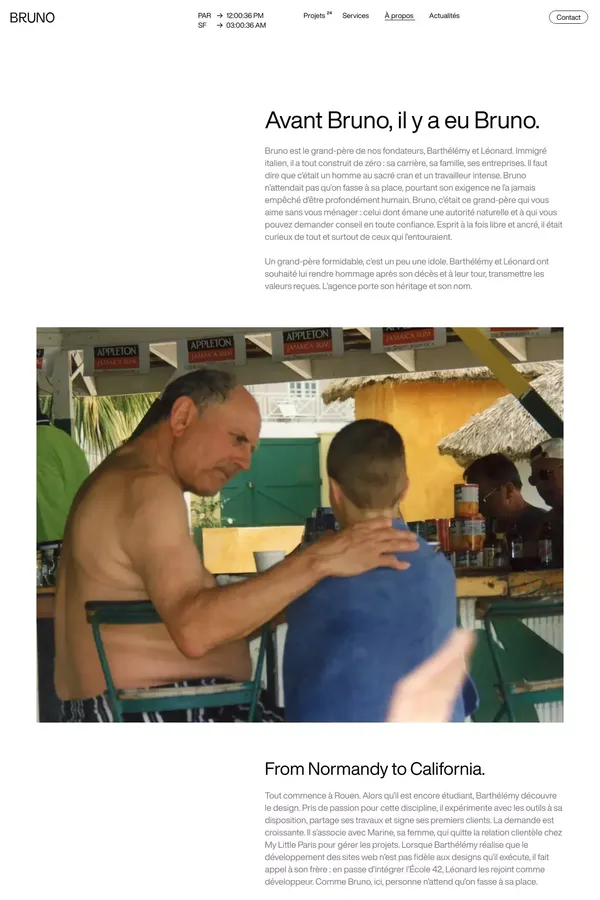 A propos | Bruno - About Us  design inspiration