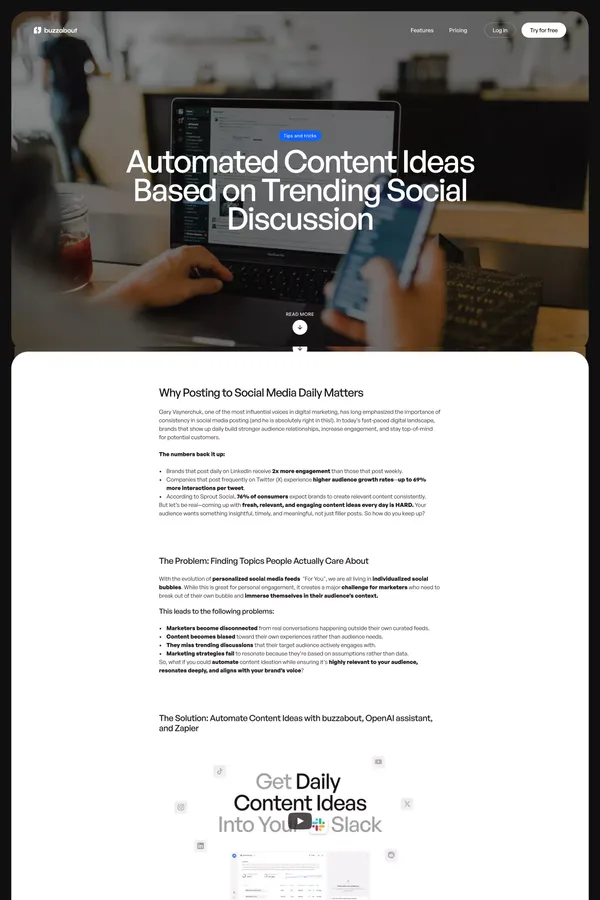 buzzabout - Audience Insights Tool - Blog Post design inspiration