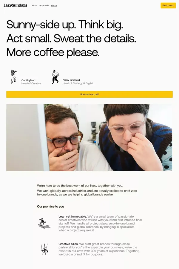 Lazy Sundays - About Us  design inspiration