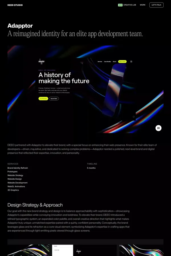 Adapptor - Deeo Studio - Case Study design inspiration