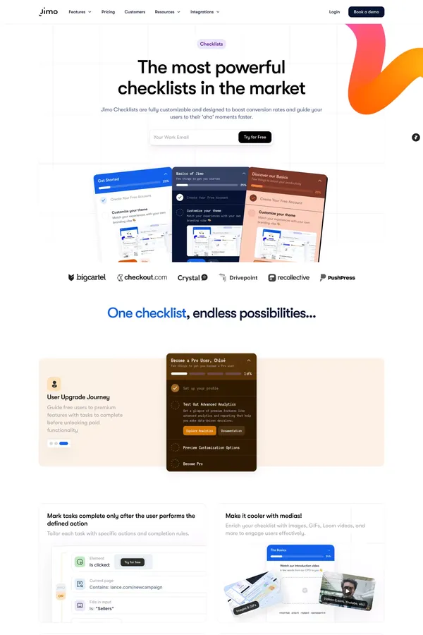 The Most Powerful No-code Checklist for User Onboarding & Feature Adoption - Landing design inspiration