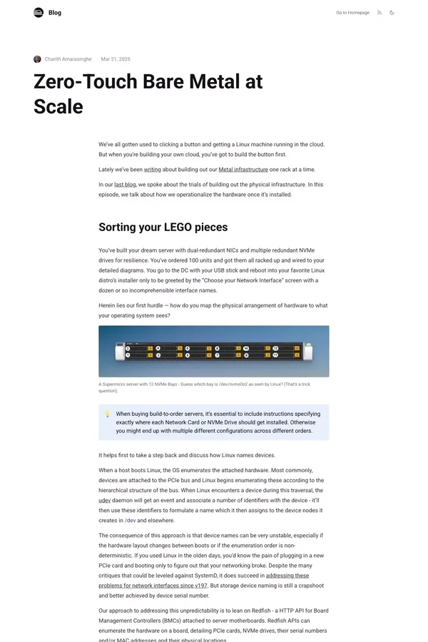 Zero-Touch Bare Metal at Scale - Blog Post design inspiration