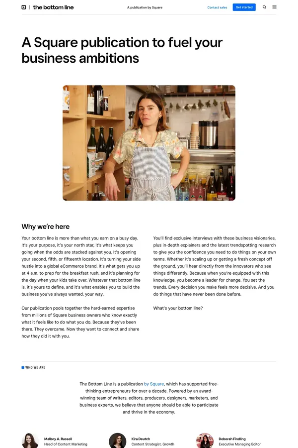 About Us | The Bottom Line by Square - About Us  design inspiration