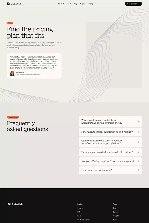 Gradient Labs Â· Pricing - Pricing design inspiration