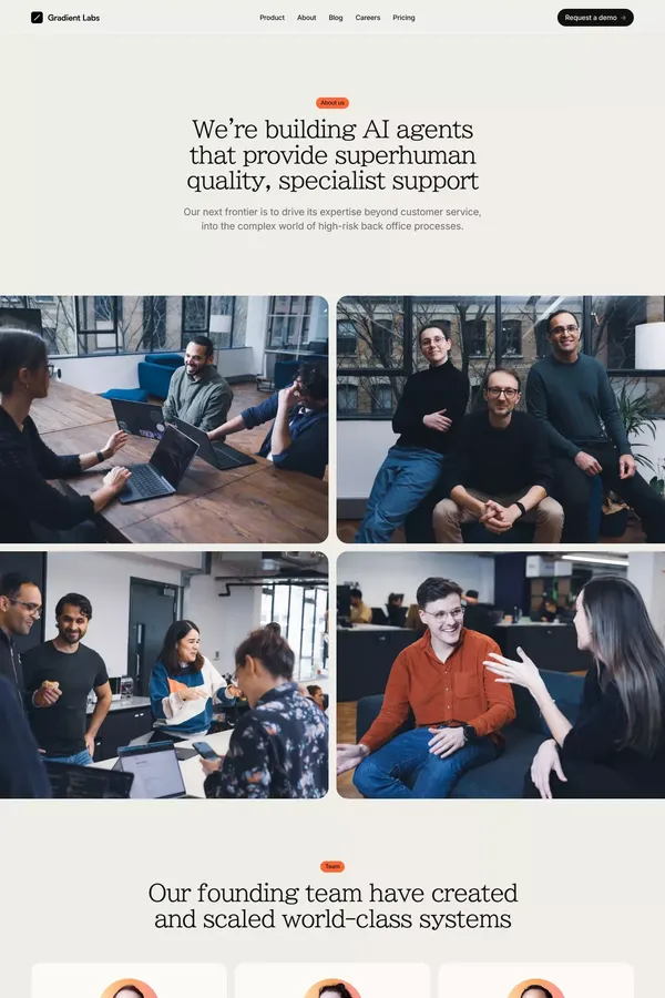 Gradient Labs Â· About us - About Us  design inspiration