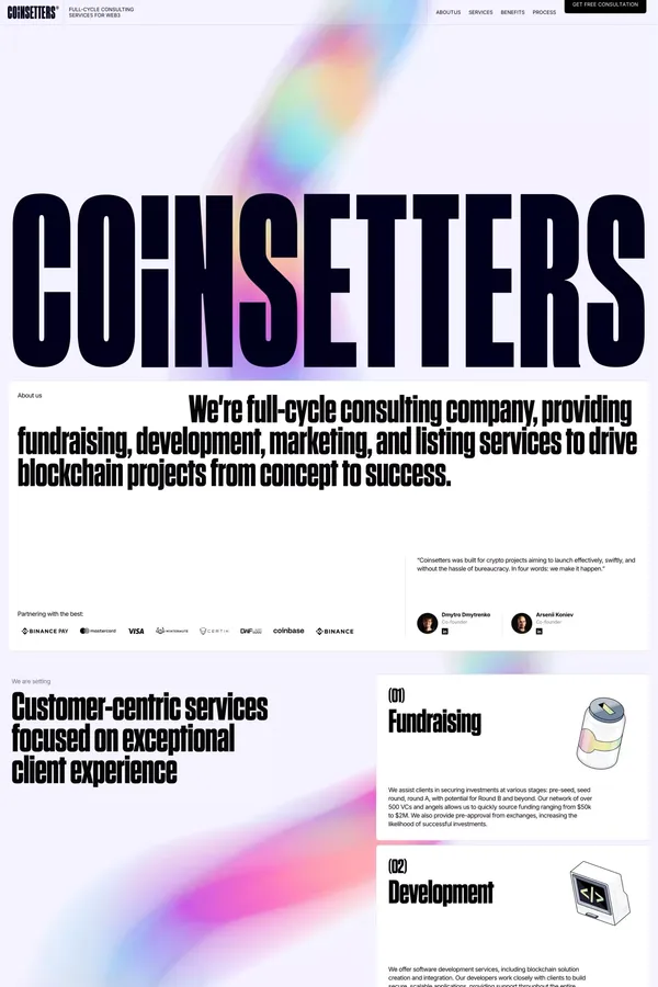 Coinsetters - Portfolio design inspiration