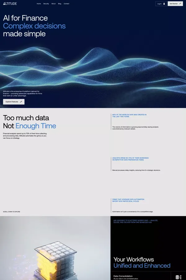 Altitude — AI for Finance‍ Complex Decisions‍ Made Simple - Landing design inspiration