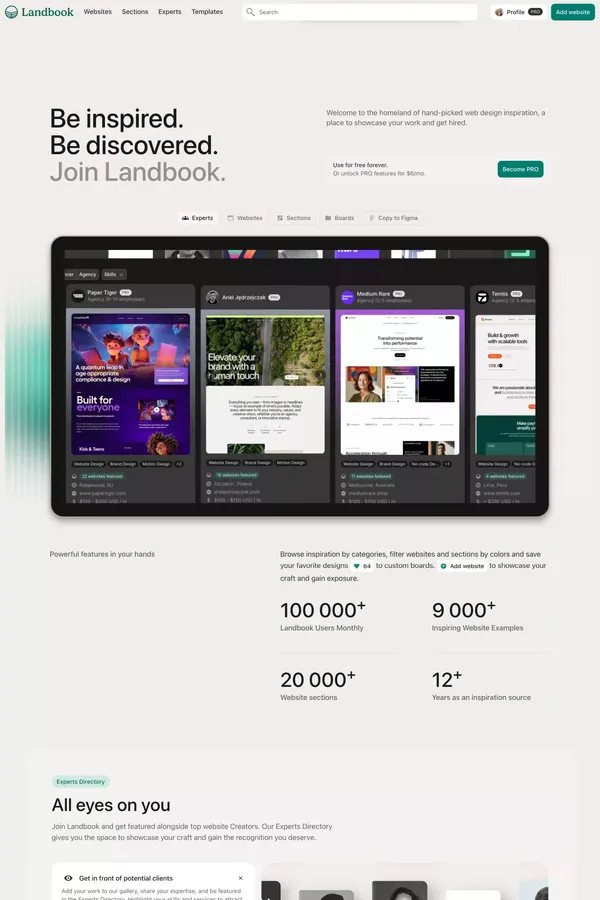 PRO | Landbook - Landing design inspiration