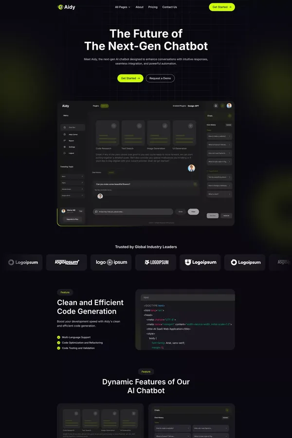 Aidy - AI Chatbot Website
