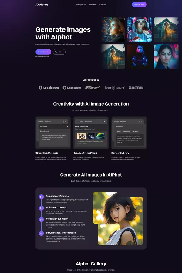 AIphot â AI Image Generator Framer Template