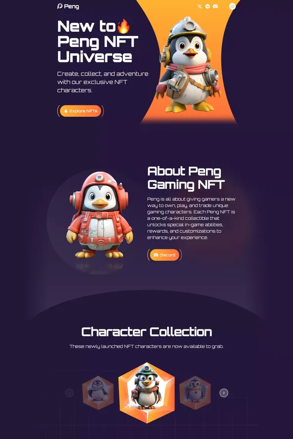 Peng - Web3 NFT Landing Page