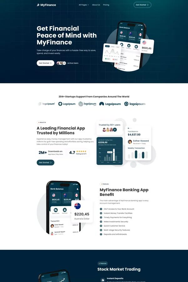MyFinance - All In One Finance App Website