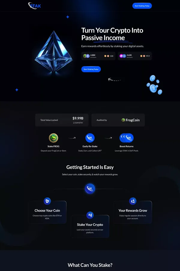 Stak - Crypto Staking Landing Page
