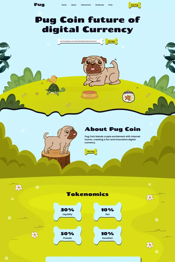 Pug - Cryptocurrency Landing Page