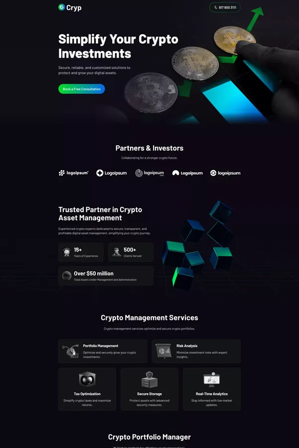 Cryp - Crypto Management Agency Landing Page