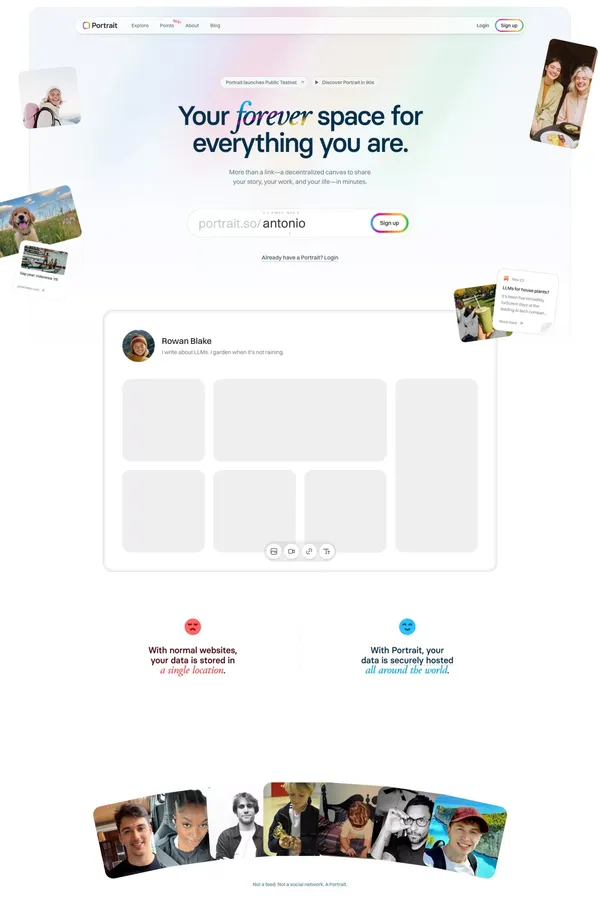 Portrait – Your forever space for everything you are. - Landing design inspiration