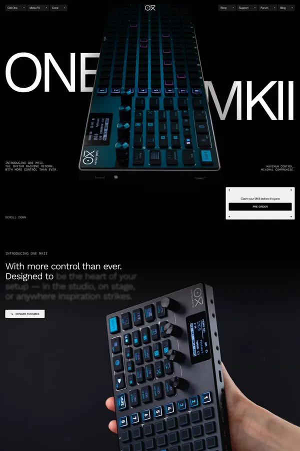 OXI Instruments — Crafting the next generation of premium music tools - Landing design inspiration