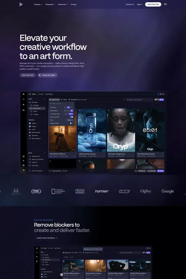 Frame.io - Landing design inspiration