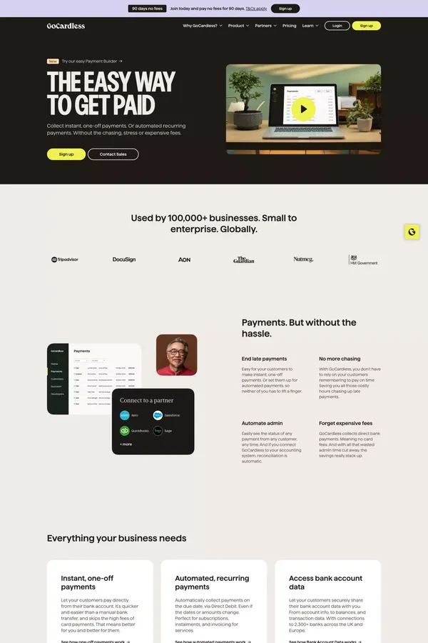 Online Payment Processing Solution | GoCardless - Landing design inspiration