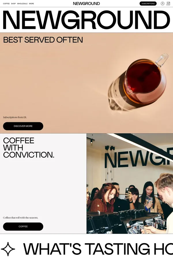 New Ground Coffee - Ecommerce design inspiration