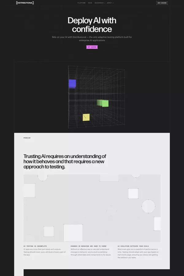 Distributional | Deploy AI with Confidence - Landing design inspiration