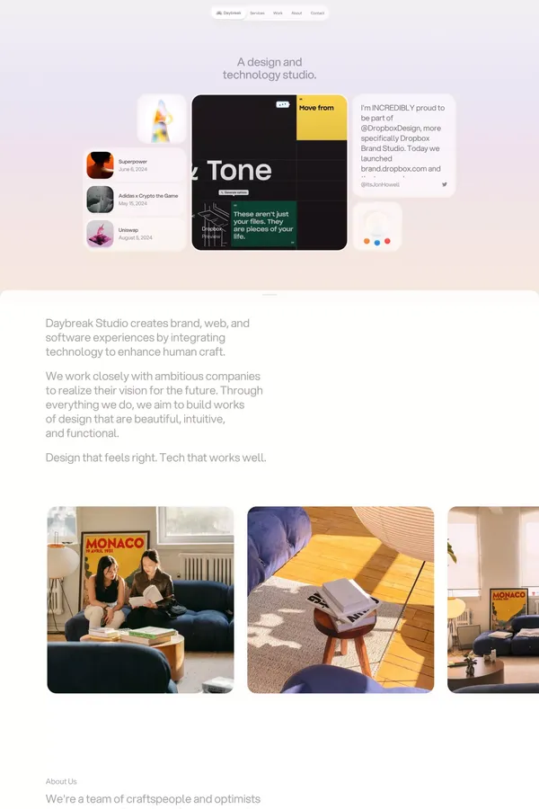 Daybreak Studio - Portfolio design inspiration