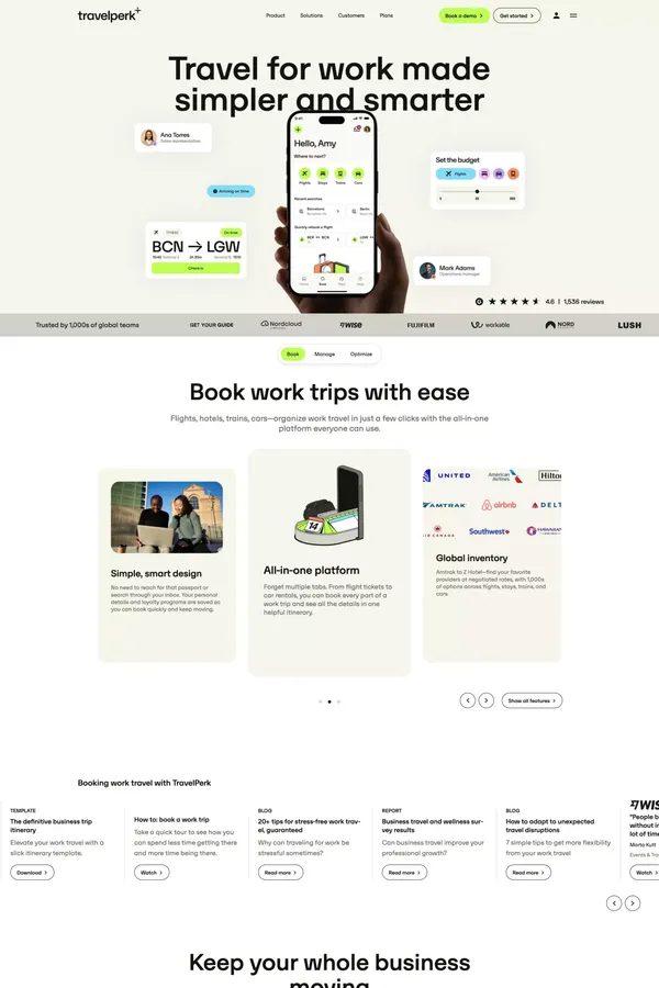 Corporate Travel Management & Business Travel Services - Landing design inspiration