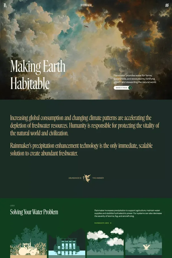 Making Earth Habitable - Landing design inspiration