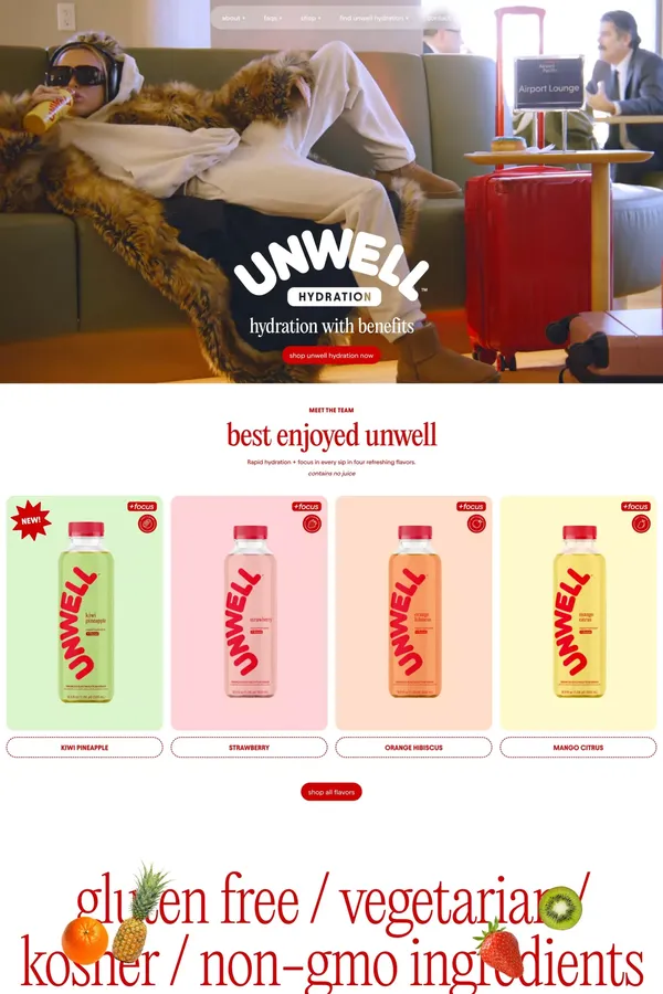 UNWELL HYDRATION - Ecommerce design inspiration