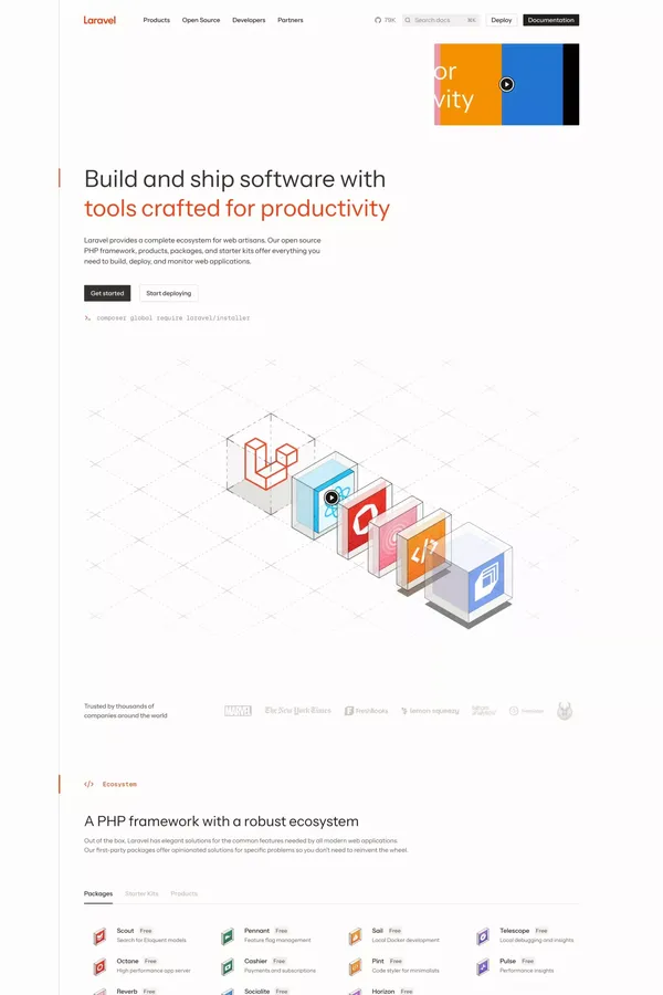 Laravel - The PHP Framework For Web Artisans - Landing design inspiration
