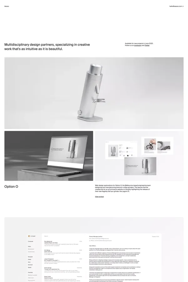 AESSO — Independent web, brand and product design studio - Portfolio design inspiration