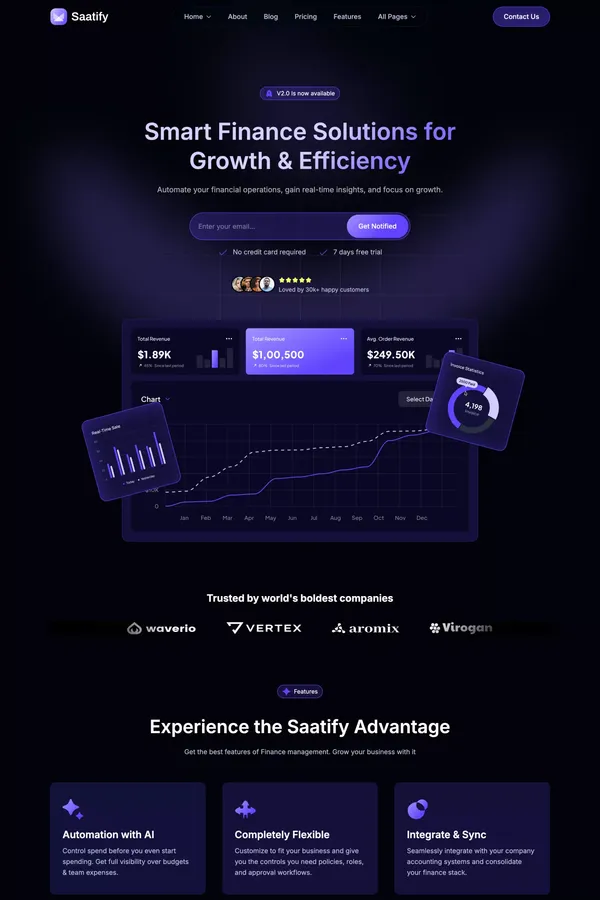 Saatify - Webflow HTML website template - Template design inspiration