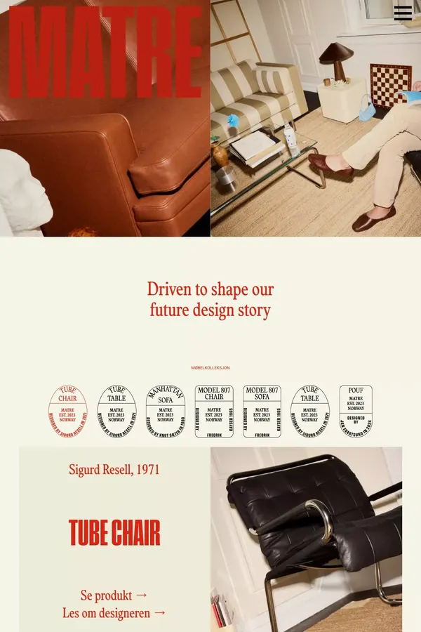 MATRE | Driven to shape our future design story - Landing design inspiration