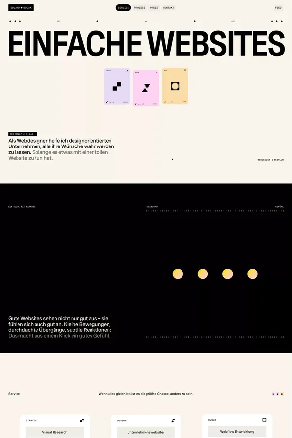 Webdesigner aus Köln | Design | Webflow | Animationen | Barrierefreiheit - Portfolio design inspiration