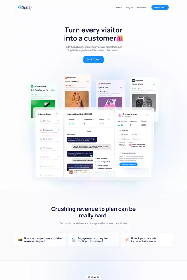 Spiffy AI | Clear the pathway to purchase - Landing design inspiration