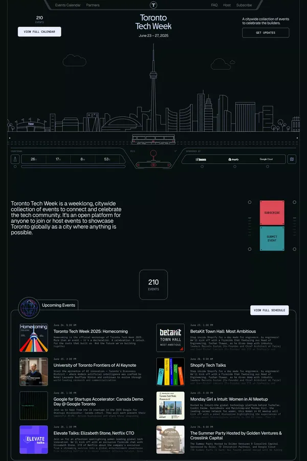Toronto Tech Week 2025 / June 23 – 27 - Other design inspiration