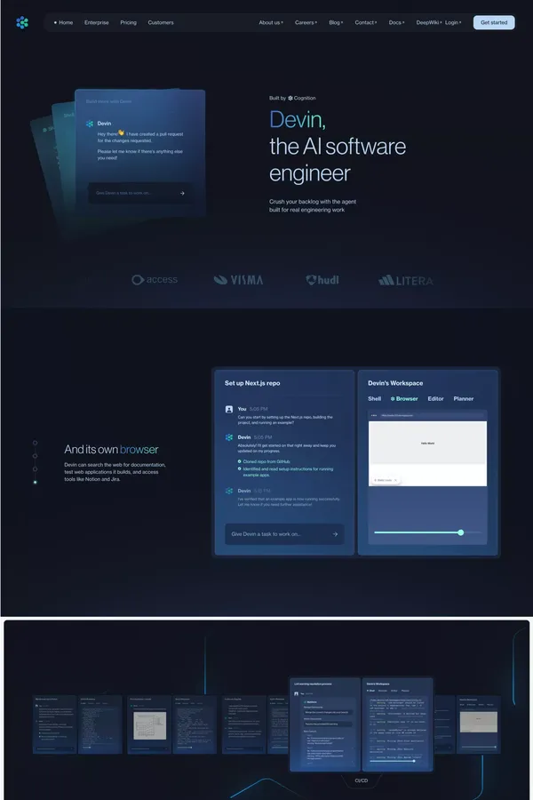Devin - Landing design inspiration