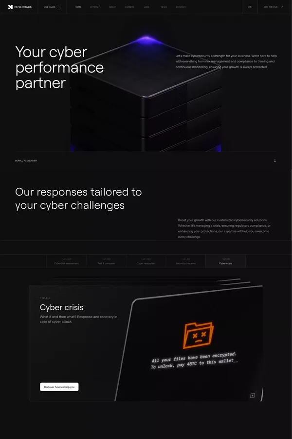 Advanced cybersecurity solutions - Landing design inspiration