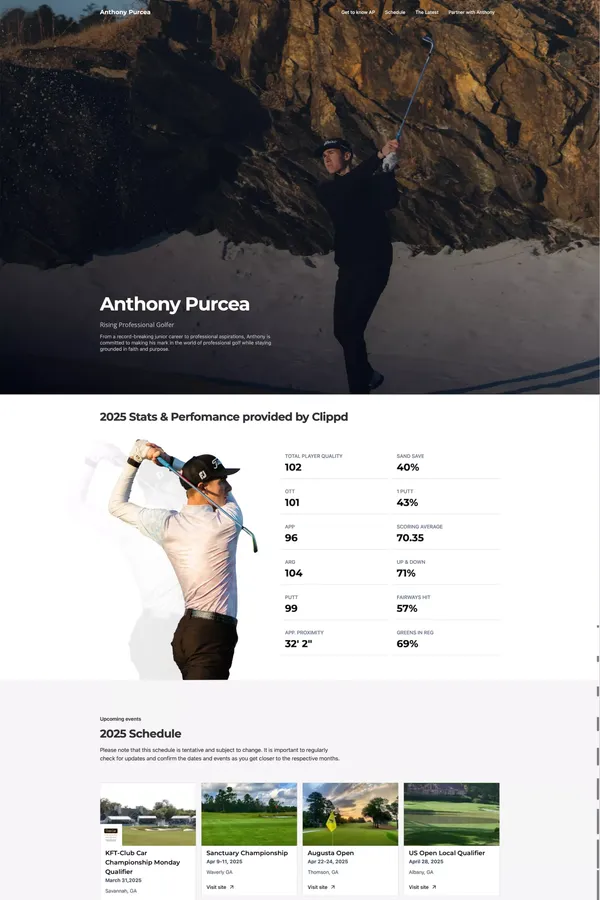 Anthony Purcea - Rising Professional Golfer - Official Website