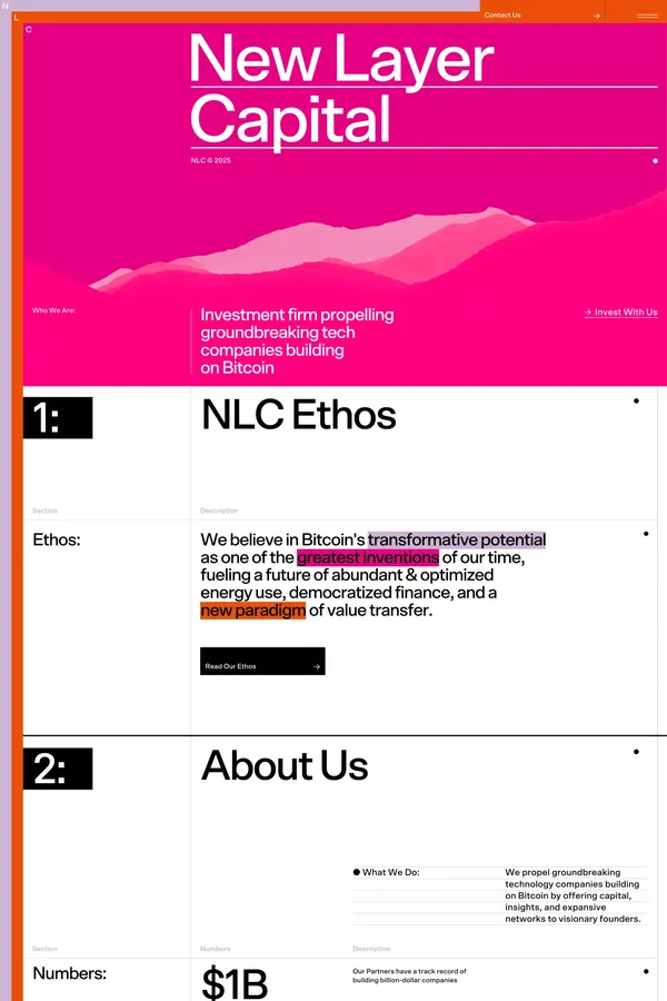 NLC | New Layer Capital - Portfolio design inspiration
