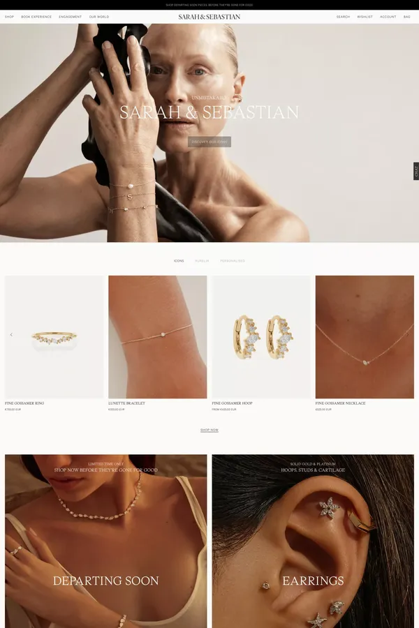 SARAH & SEBASTIAN | Australian Fine Jewellery - Ecommerce design inspiration