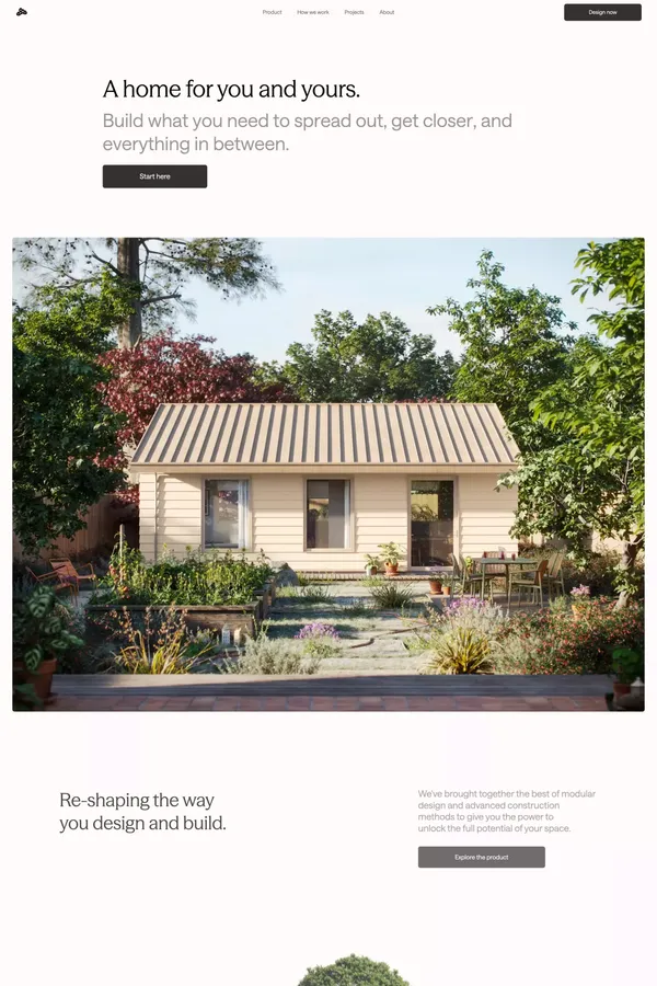 Customizable Backyard Homes | Type Five - Landing design inspiration