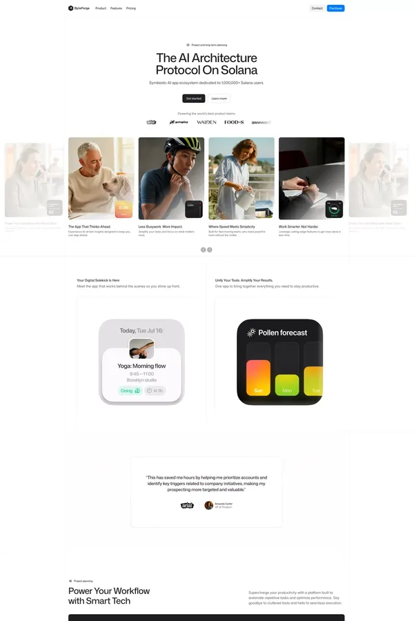 ByteForge â Technology Website Template - Template design inspiration