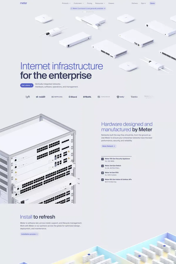 Meter – Internet infrastructure for the enterprise - Landing design inspiration
