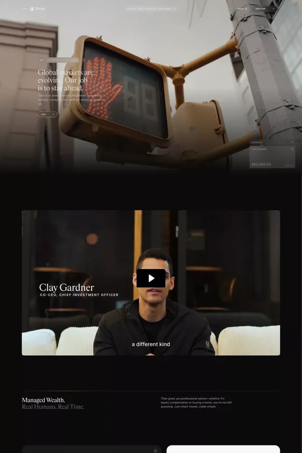 Titan – Modern Wealth Management - Landing design inspiration