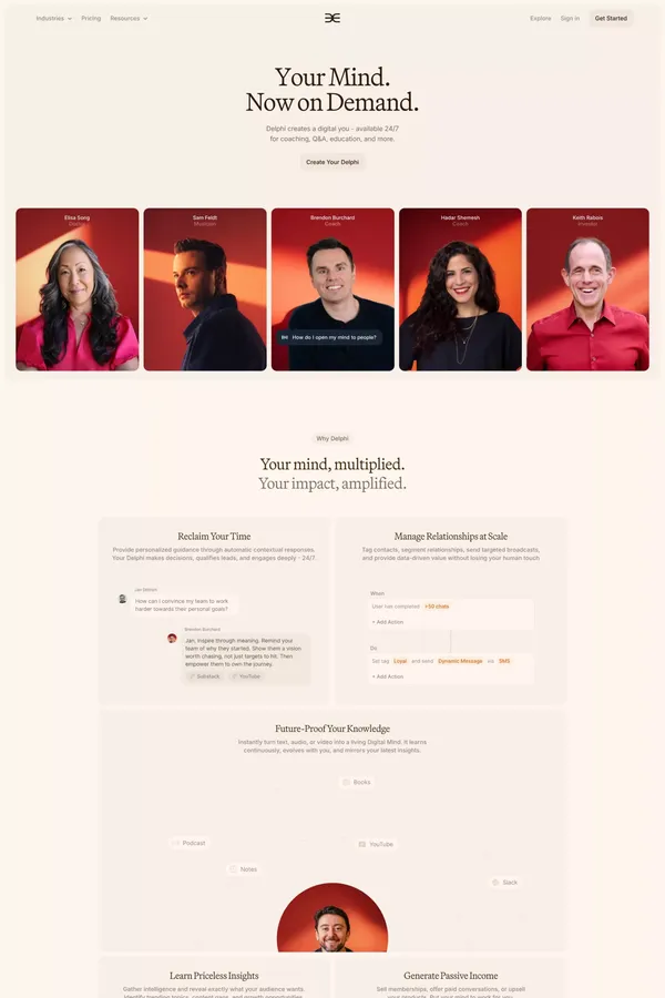 Delphi | Scale Your Insight. Stay Focused on What Matters. - Landing design inspiration