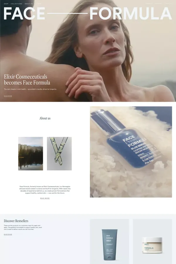 Face Formula - Ecommerce design inspiration